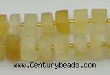 CRB455 15.5 inche 8*12mm tyre matte citrine gemstone beads