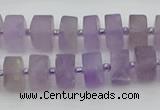 CRB457 15.5 inche 6*10mm tyre matte amethyst gemstone beads