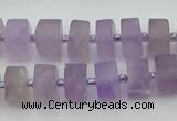 CRB458 15.5 inche 8*12mm tyre matte amethyst gemstone beads