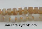 CRB462 15.5 inche 5*8mm tyre matte moonstone gemstone beads