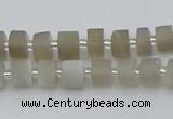 CRB465 15.5 inche 5*8mm tyre matte grey moonstone gemstone beads