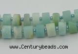 CRB468 15.5 inche 5*8mm tyre matte amazonite gemstone beads