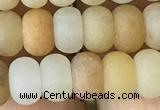 CRB5002 15.5 inches 4*6mm rondelle matte yellow aventurine beads