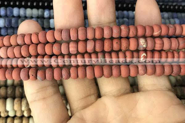CRB5014 15.5 inches 4*6mm rondelle matte red jasper beads wholesale