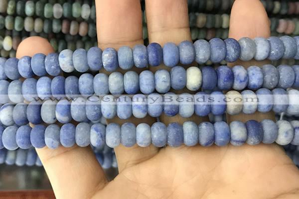 CRB5055 15.5 inches 5*8mm rondelle matte blue aventurine beads