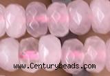 CRB5100 15.5 inches 4*6mm faceted rondelle rose quartz beads