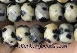 CRB5109 15.5 inches 4*6mm faceted rondelle dalmatian jasper beads