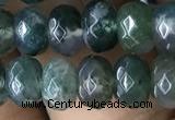CRB5115 15.5 inches 4*6mm faceted rondelle moss agate beads