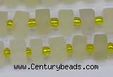 CRB518 15.5 inches 5*8mm tyre matte lemon quartz beads