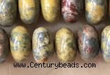 CRB5335 15.5 inches 5*8mm rondelle leopard skin jasper beads