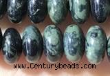 CRB5343 15.5 inches 5*8mm rondelle green picture jasper beads