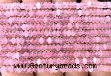 CRB5401 15 inches 2.5*4mm rondelle rose quartz beads wholesale