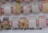 CRB543 15.5 inches 6*10mm tyre natural pink opal gemstone beads