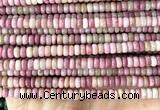 CRB5446 15 inches 2.5*4mm rondelle pink wooden jasper beads