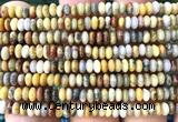 CRB5460 15 inches 2.5*4mm rondelle yellow crazy lace agate beads