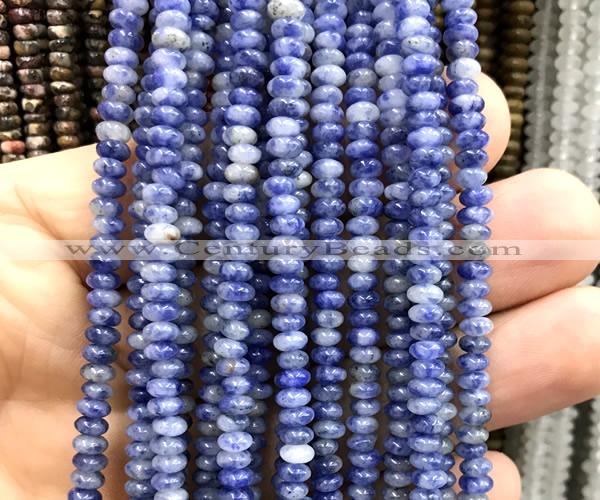 CRB5477 15 inches 2.5*4mm rondelle blue spot stone beads
