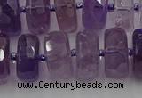 CRB569 15.5 inches 8*18mm faceted rondelle amethyst beads