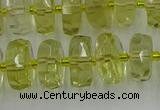 CRB573 15.5 inches 6*10mm faceted rondelle lemon quartz beads