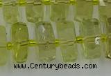 CRB577 15.5 inches 8*18mm faceted rondelle lemon quartz beads