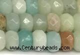 CRB5792 15 inches 4*6mm, 5*8mm, 6*10mm faceted rondelle amazonite beads