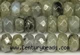 CRB5798 15 inches 4*6mm, 5*8mm, 6*10mm faceted rondelle labradorite beads