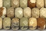 CRB5802 15 inches 4*6mm, 5*8mm, 6*10mm faceted rondelle picture jasper beads