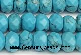 CRB5828 15 inches 4*6mm, 5*8mm faceted rondelle imitation turquoise beads