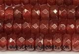 CRB5831 15 inches 4*6mm, 5*8mm faceted rondelle red agate beads