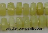 CRB605 15.5 inches 6*10mm faceted rondelle yellow opal beads