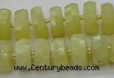 CRB608 15.5 inches 8*16mm faceted rondelle yellow opal beads