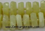 CRB609 15.5 inches 8*18mm faceted rondelle yellow opal beads