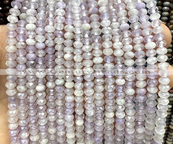 CRB6101 15 inches 4*6mm faceted rondelle lavender amethyst beads