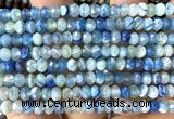 CRB6119 15 inches 4*6mm faceted rondelle blue banded agate beads