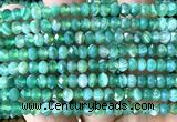 CRB6120 15 inches 4*6mm faceted rondelle green banded agate beads