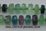 CRB614 15.5 inches 6*10mm faceted rondelle fluorite beads