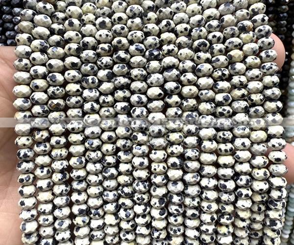 CRB6141 15 inches 4*6mm faceted rondelle dalmatian jasper beads