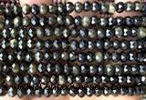 CRB6146 15 inches 4*6mm faceted rondelle golden obsidian beads