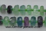 CRB615 15.5 inches 7*12mm faceted rondelle fluorite beads