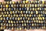 CRB6150 15 inches 4*6mm faceted rondelle yellow tiger eye beads