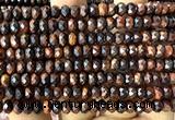 CRB6151 15 inches 4*6mm faceted rondelle red tiger eye beads