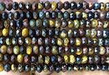 CRB6153 15 inches 4*6mm faceted rondelle colorful tiger eye beads
