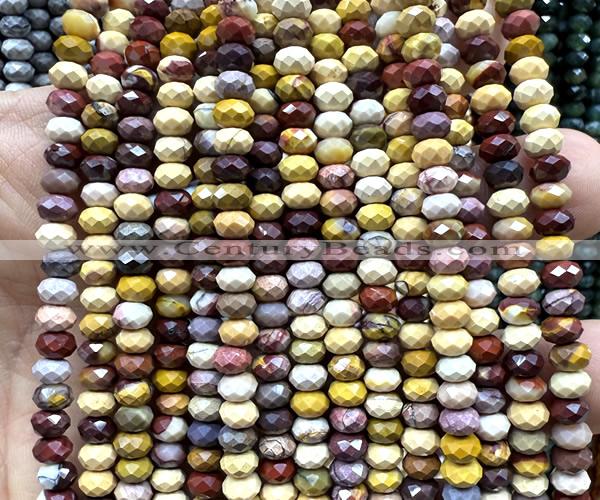 CRB6155 15 inches 4*6mm faceted rondelle mookaite beads
