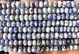 CRB6162 15 inches 4*6mm faceted rondelle blue spot stone beads