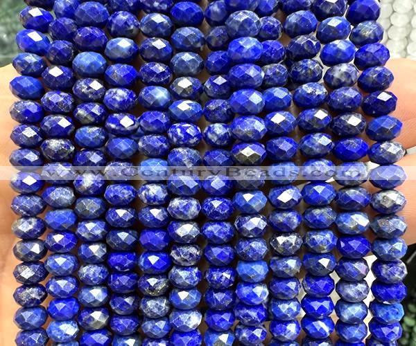 CRB6164 15 inches 4*6mm faceted rondelle lapis lazuli beads