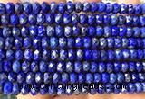 CRB6164 15 inches 4*6mm faceted rondelle lapis lazuli beads