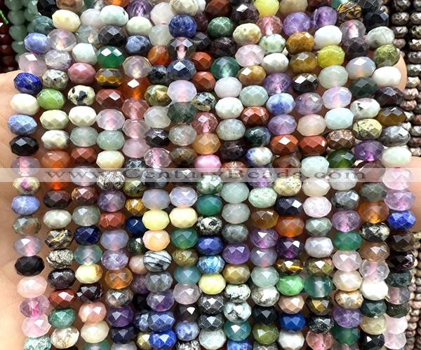 CRB6165 15 inches 4*6mm faceted rondelle colorful gemstone beads