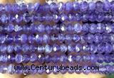 CRB6202 15 inches 5*8mm faceted rondelle amethyst gemstone beads