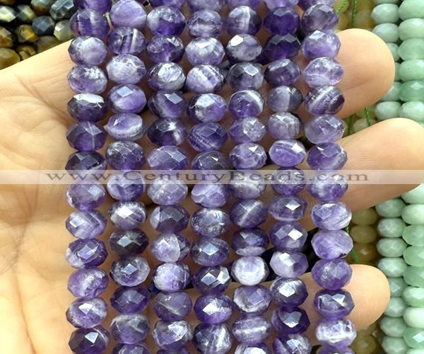 CRB6203 15 inches 5*8mm faceted rondelle dogtooth amethyst beads
