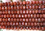 CRB6212 15 inches 5*8mm faceted rondelle red agate beads