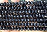 CRB6214 15 inches 5*8mm faceted rondelle black agate beads